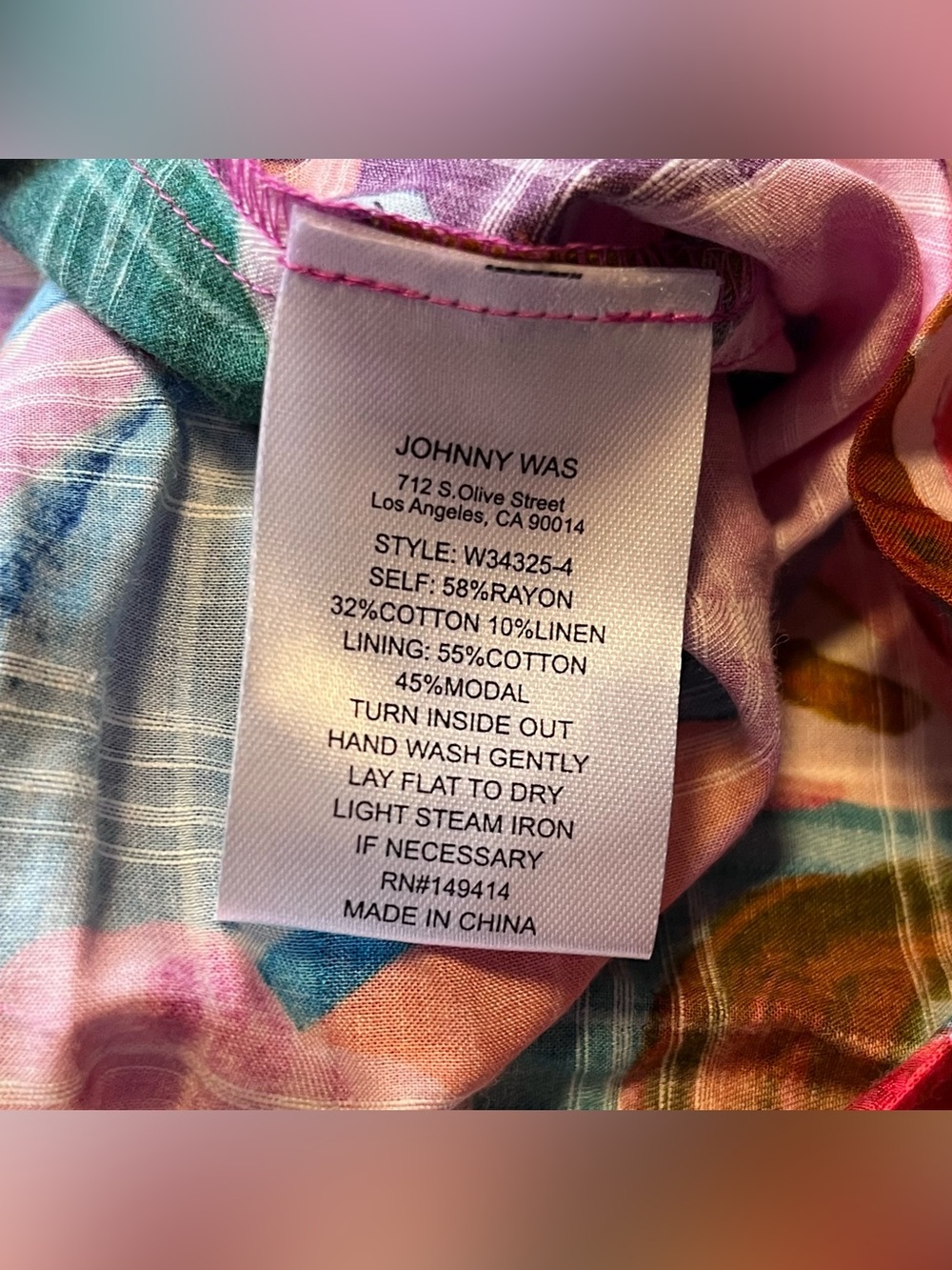 NWOT Johnny Was “Ambre” Smocked Tiered Floral Pink Multicolor Midi Dress Size S - Picture 5 of 12